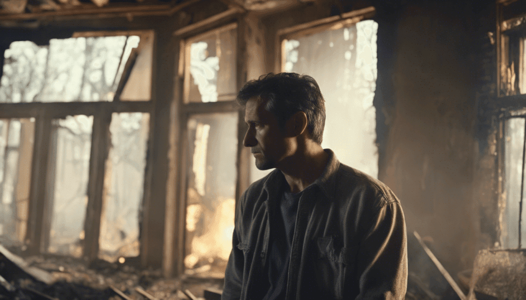 Fire Damage - Man Thinking